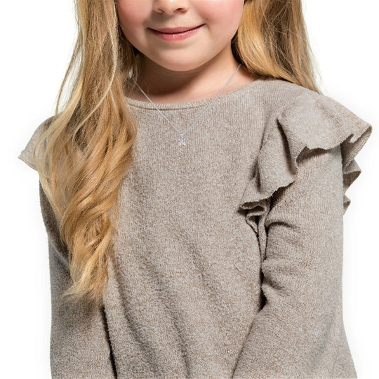 AMOR Chain with pendant for Girls, Silver 925 | butterfly
