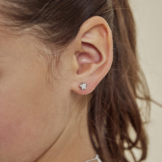 AMOR Ear studs for Girls, Silver 925 | star
