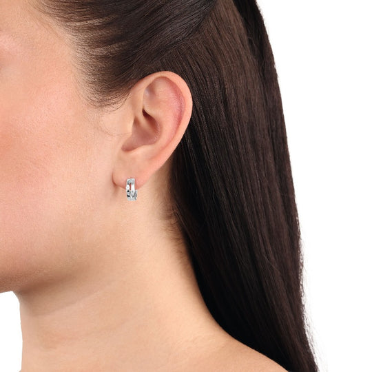 AMOR Creoles for Women, Silver 925