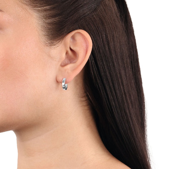 AMOR Creoles for Women, Silver 925