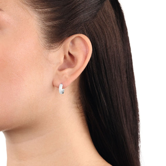 AMOR Creoles for Women, Silver 925