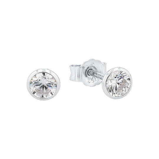 AMOR Ear studs for Women, Silver 925