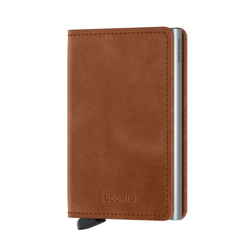 SECRID Slimwallet Vintage Cognac Silver at STORIES By SWISSBO