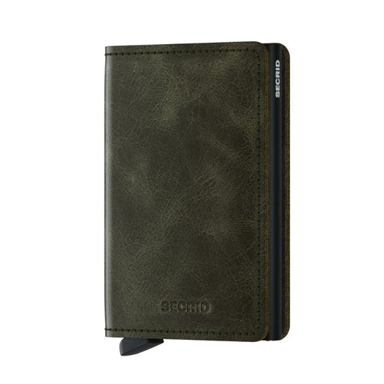 SECRID Slimwallet Vintage Olive Black at STORIES By SWISSBO