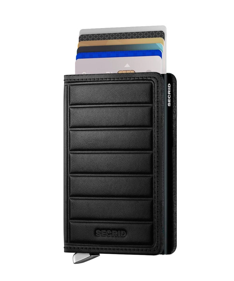 Premium Slimwallet Emboss Lines Black