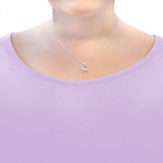 AMOR Chain with pendant for Girls, Silver 925 | unicorn