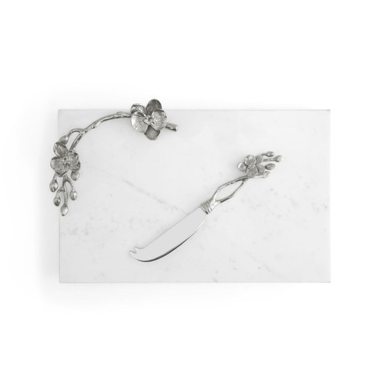 MICHAEL ARAM White Orchid Small Cheese Board/Knife