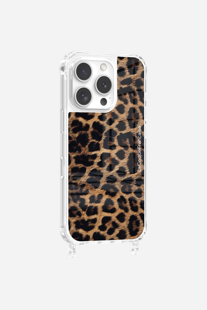 Black and brown leopard print ringless case iPhone 16 Pro
