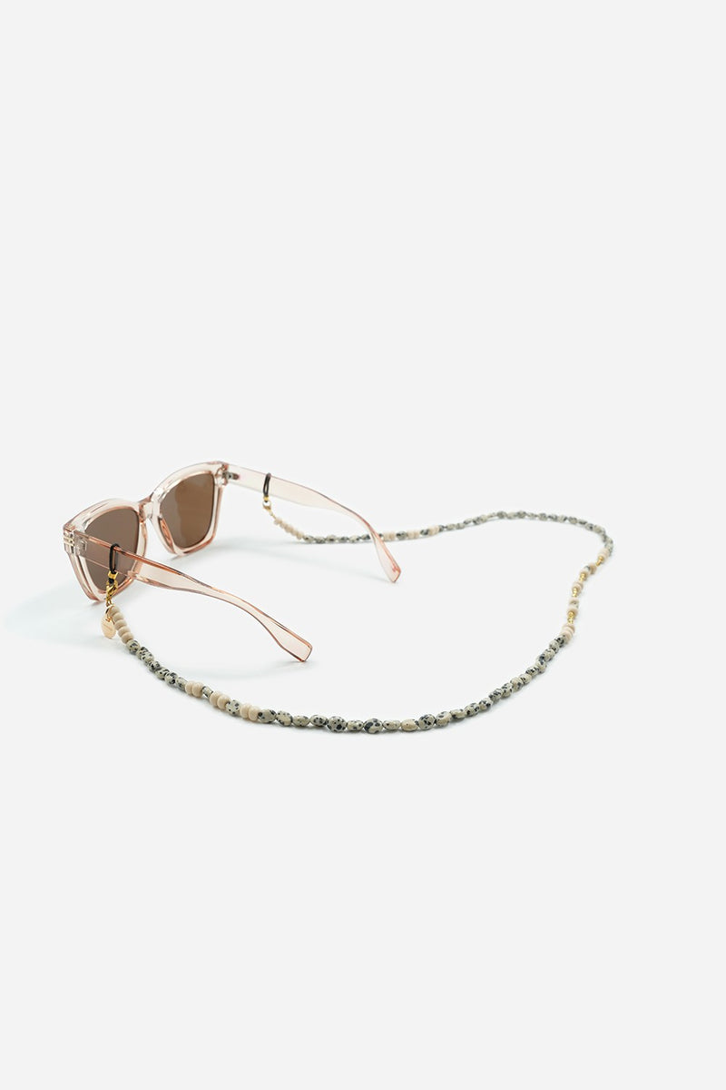 Elyo glasses chain 72 cm beige beads