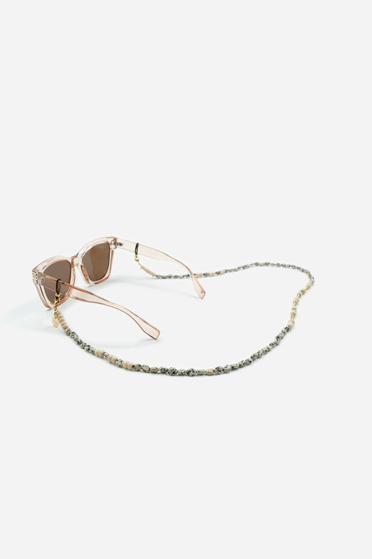Elyo glasses chain 72 cm beige beads