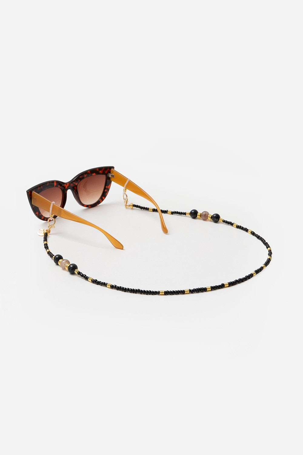 Iris glasses chain 72 cm black pearls