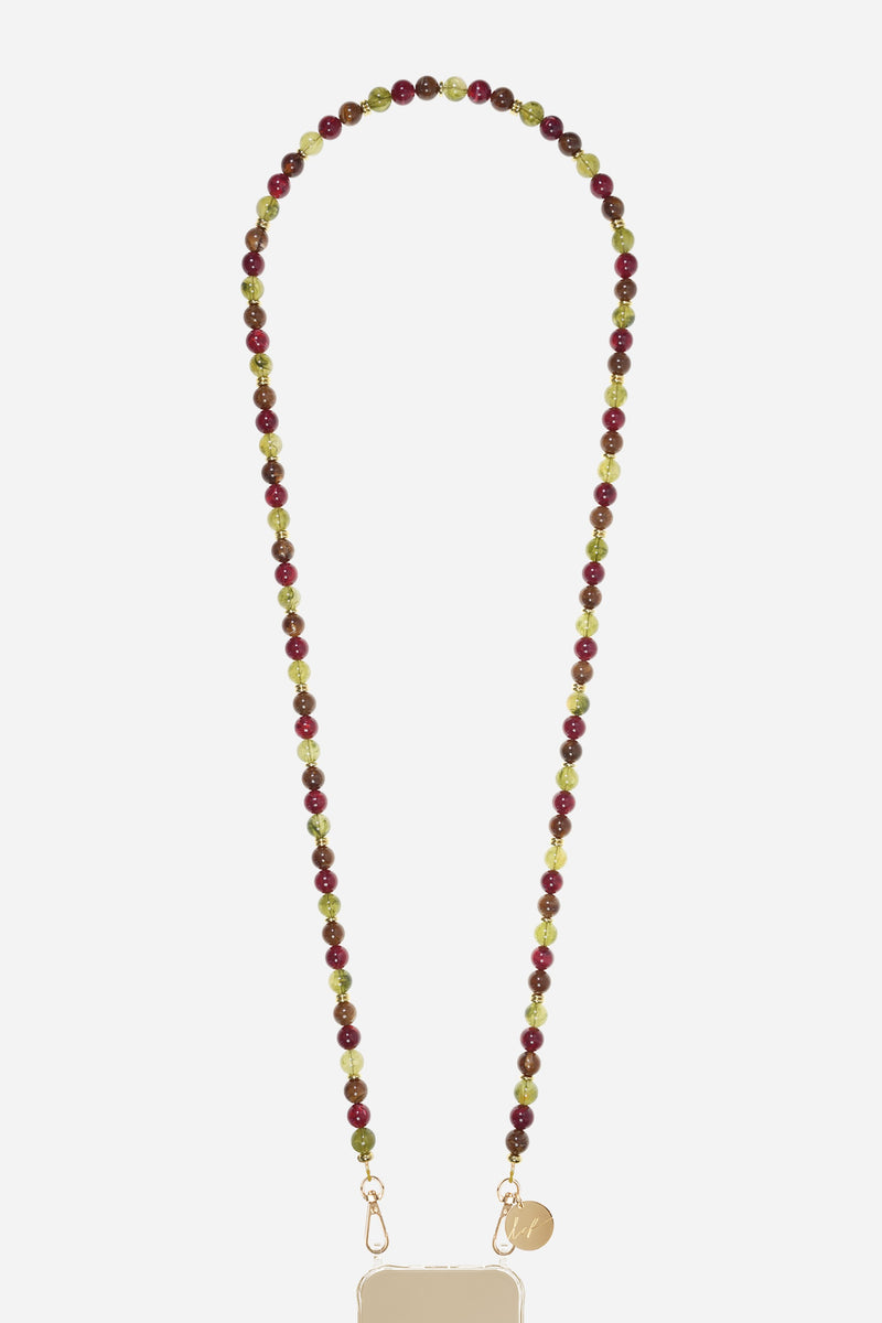Harper jewelry chain with 120 cm gold carabiners in multi-colored resin beads