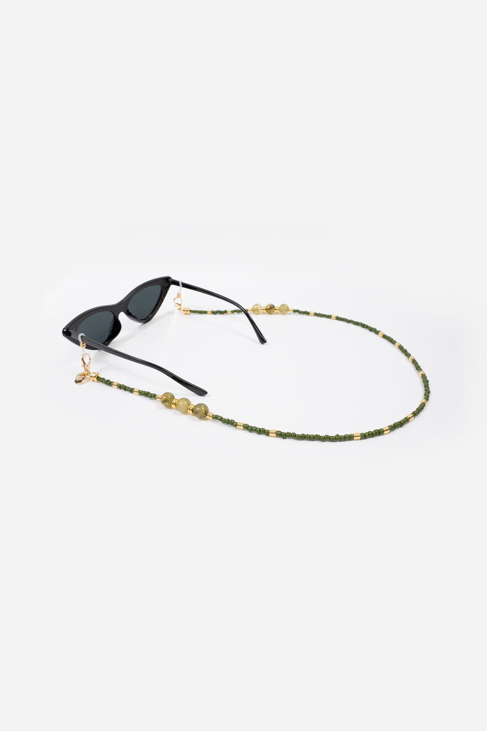 Iris glasses chain 72 cm Khaki pearls