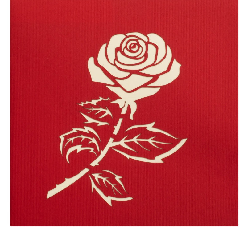 3D Pop Up Red Rose Bouquet Card