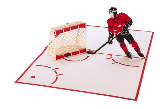 Red Hockey Pop-up 3D Card