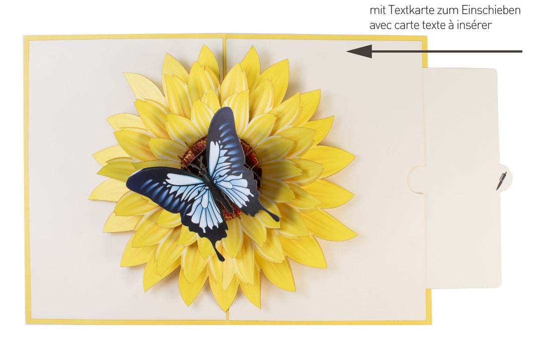 3D Butterfly Pop-up Card on Yellow Sunflower