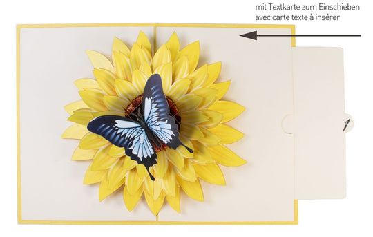 3D Butterfly Pop-up Card on Yellow Sunflower