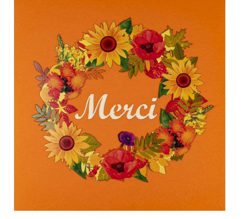 Flower Circle 3D Pop Up Card - Thank You