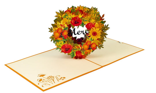 Flower Circle 3D Pop Up Card - Thank You