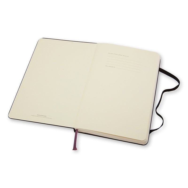 Moleskine Classic Notebook, Large, Plain, Black, Hard Cover