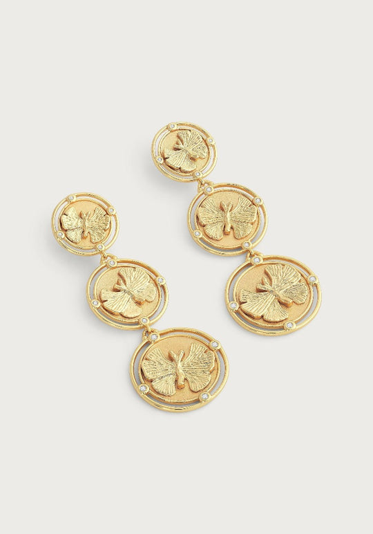ANABEL ARAM Butterfly Coin Drop Earrings