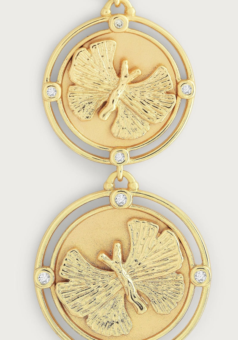 ANABEL ARAM Butterfly Coin Drop Earrings