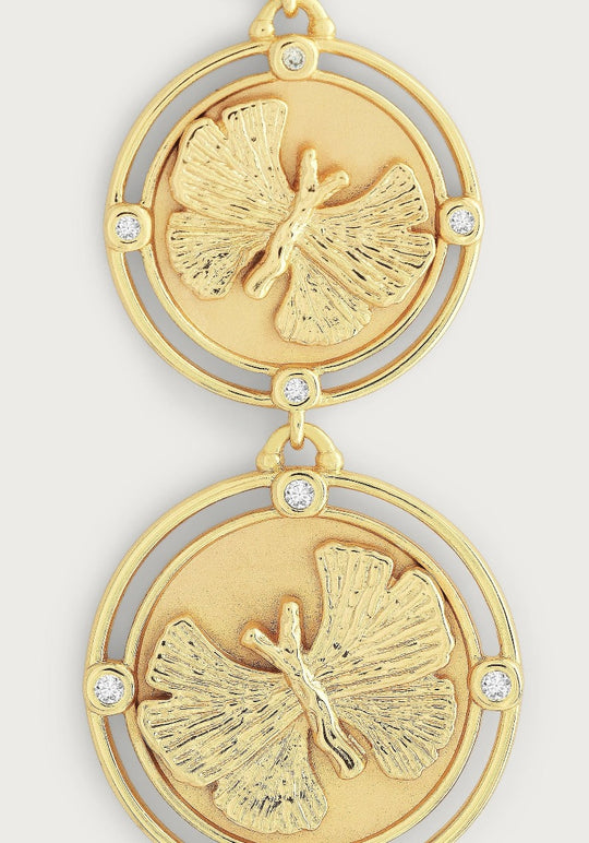 ANABEL ARAM Butterfly Coin Drop Earrings