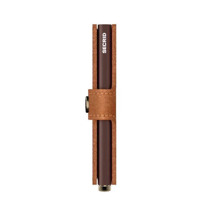 Premium Miniwallet Emboss Lines Cognac
