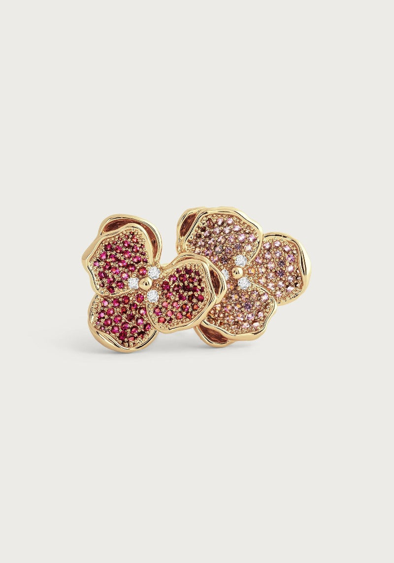 ANABEL ARAM Double Orchid Pavé Ring