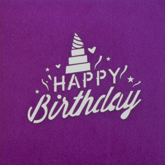 3D pop-up card with "Happy Birthday" lettering