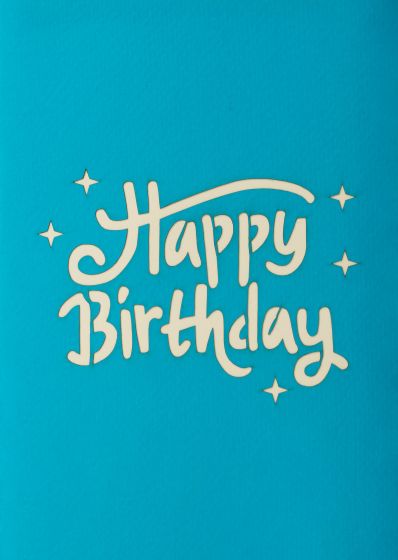 3D Pop-up Card Happy Birthday Package Blue