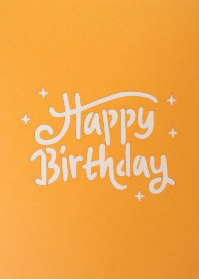 3D pop-up card package orange Happy Birthday