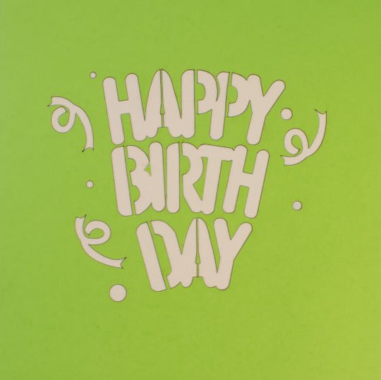 3D pop-up card Happy Birthday package with balloons green