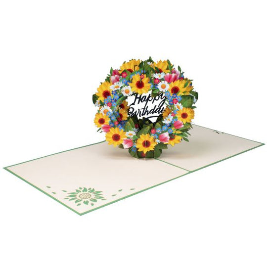 3D Pop-up Card Sunflower Circle Happy Birthday