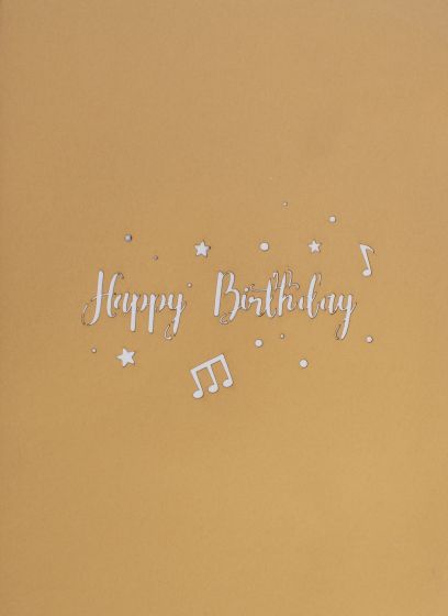 3D Pop-up Blue Happy Birthday Brown Card