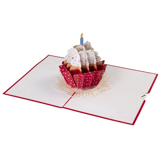 3D Pop-up Card Cupcake Red