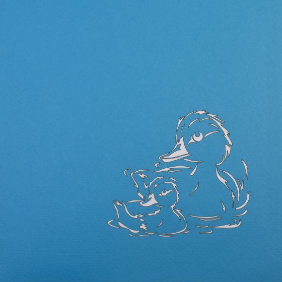 3D Pop-up Blue Duck Family Card