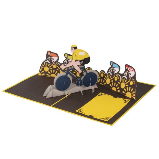 3D Pop-up Bicycle Tour de France Yellow Map Card