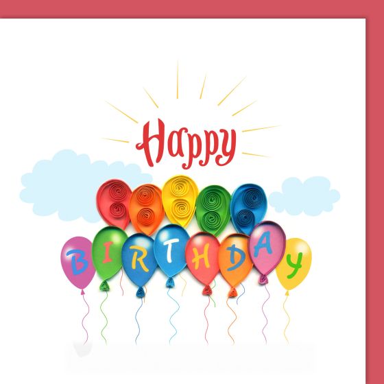 Quilling Card Balloons Happy Birthday