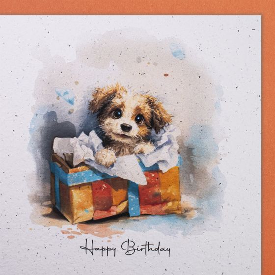 Handmade Paper Dog Card in a Package
