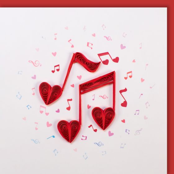 Quilling card, small heart notes