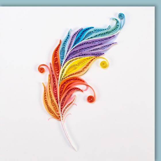 Quilled Card Small Feather