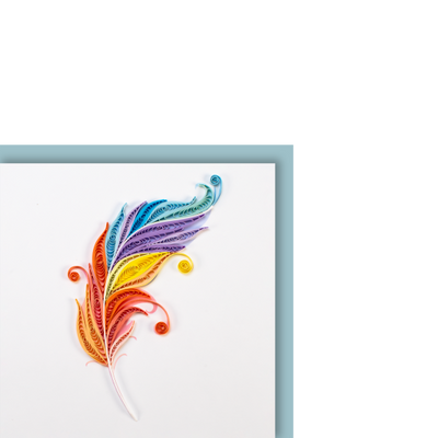 Quilling Card Small Feather
