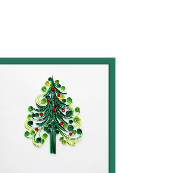 Quilling card small Christmas tree