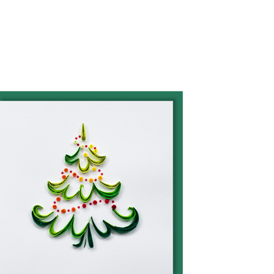 Quilling card small Christmas tree