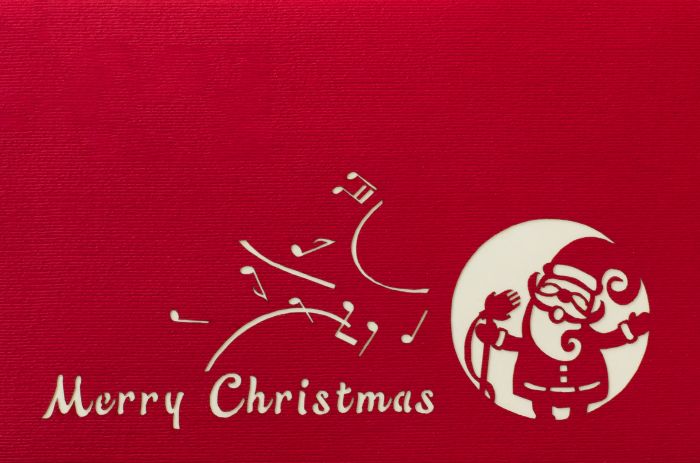 3D Pop-up Card Singing Santa Claus Red Merry Christmas
