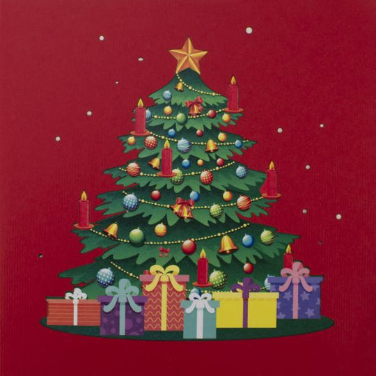 3D pop-up card Christmas tree red
