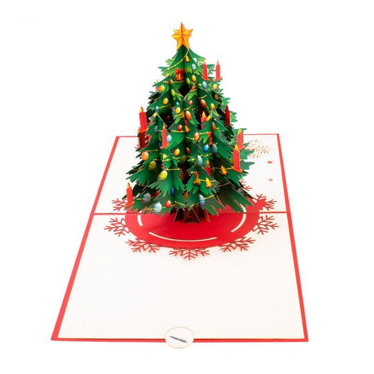 3D pop-up card Christmas tree red