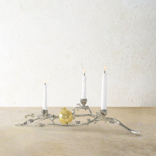 MICHAEL ARAM Pomegranate Silver & Gold Low Candleholders