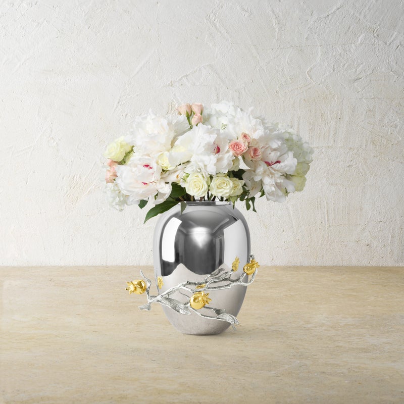 MICHAEL ARAM Pomegranate Silver & Gold Vase